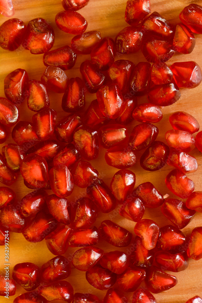red ripe pomegranate seeds close up red ripe pomegranate seeds close up