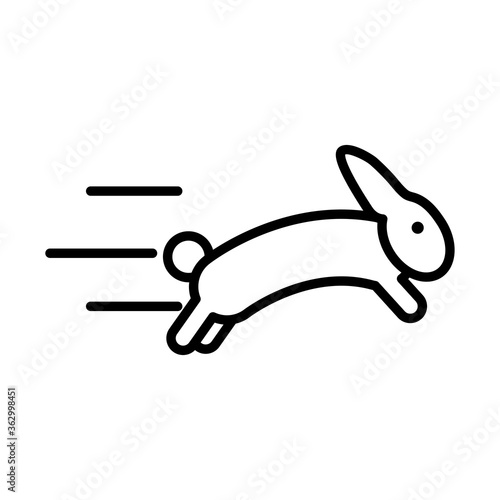 hare speed animal line style icon