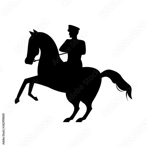 military soldier in horse silhouette isolated icon © Jemastock