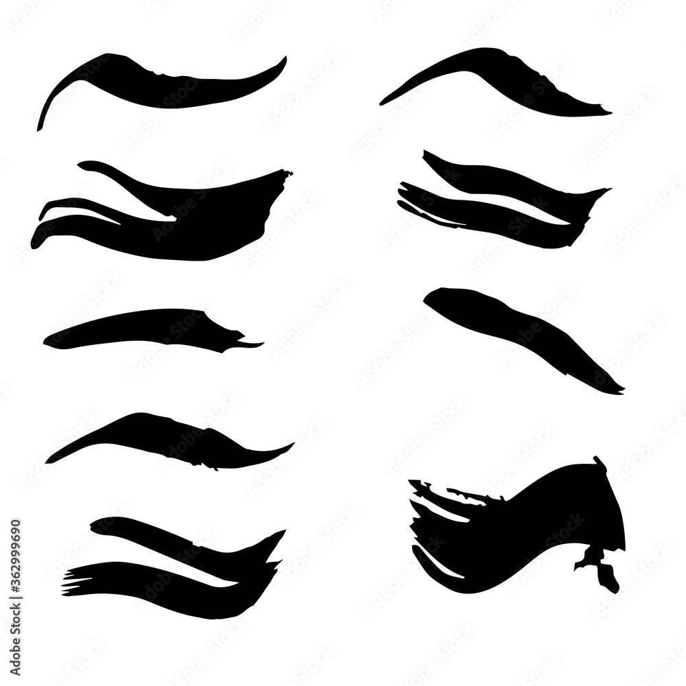 Brush strokes isolated on a white background Brush strokes isolated on a white background