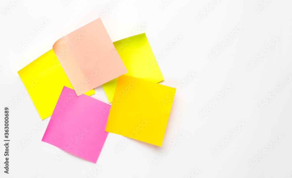 Set of colorful note stickers on white background. Set of colorful note stickers on white background.