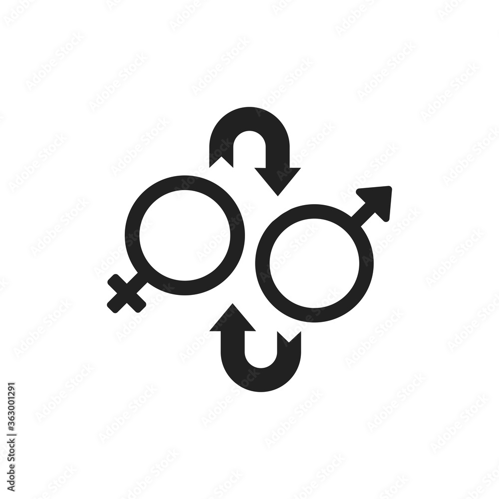 Sex reassignment surgery black glyph icon. Transgender operation to