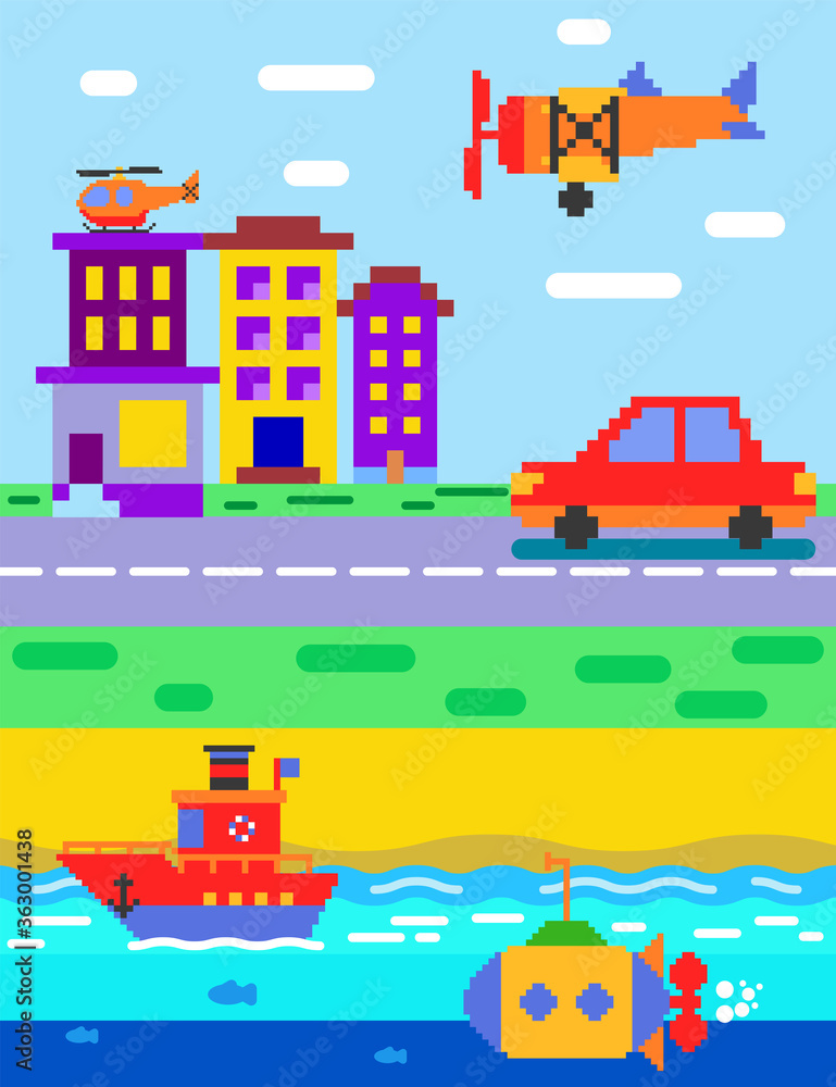City in pixel art City in pixel art