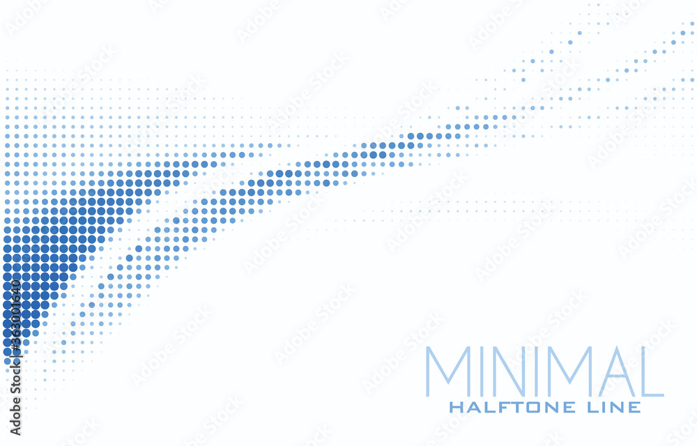 Blue halftone line on white background. Minimal vector pattern - obrazy, fototapety, plakaty 