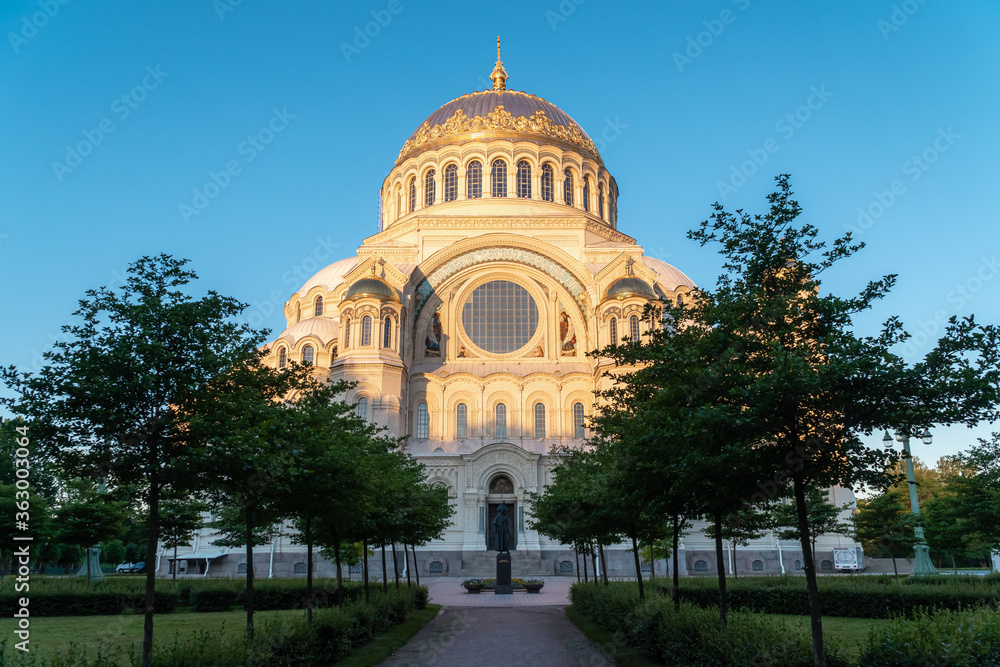 Summer views of St. Nicholas Sea Cathedral in the morning at dawn