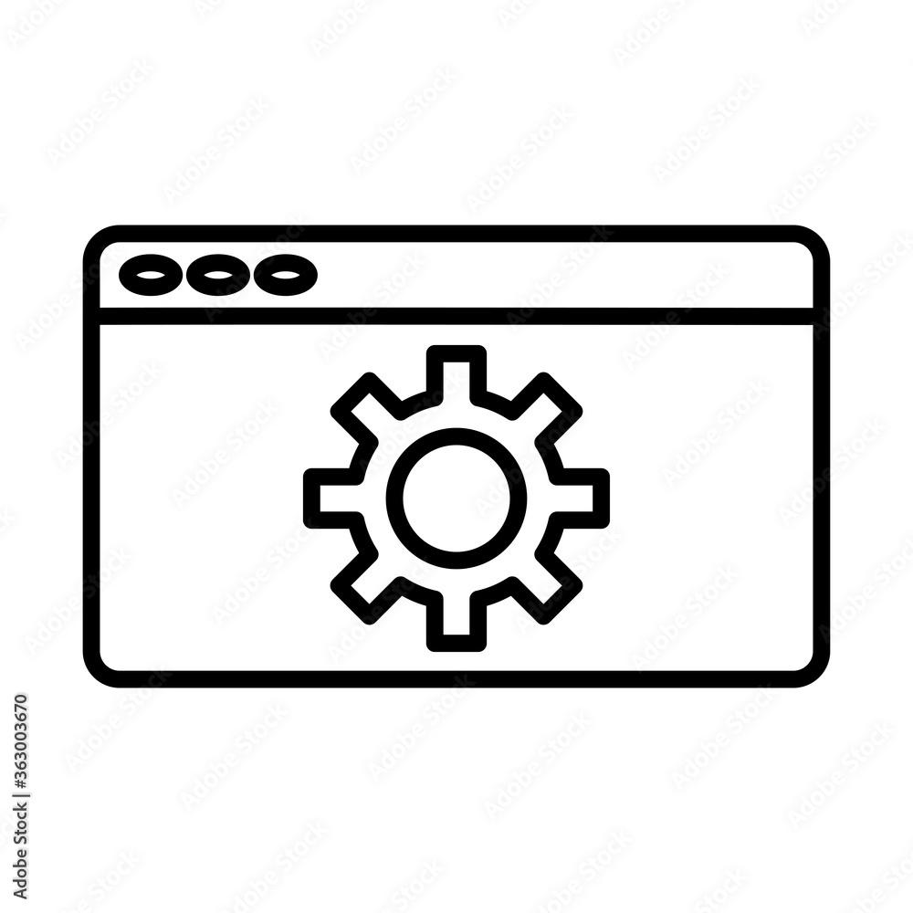 gear machine work in webpage template line style icon gear machine work in webpage template line style icon