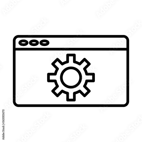 gear machine work in webpage template line style icon