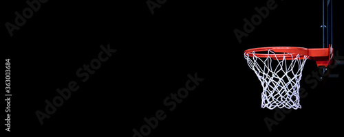 Basketball hoop isolated on black background. Team sport concept © Augustas Cetkauskas