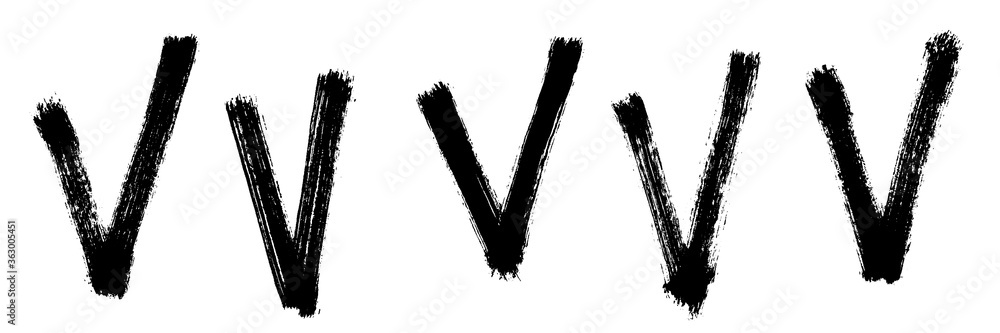 Different check shapes painted with a brush. Vector illustration Different check shapes painted with a brush. Vector illustration
