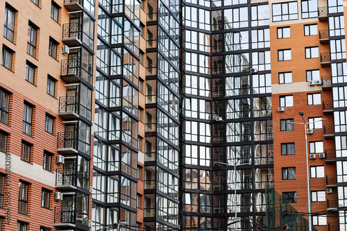 windows of a new residential building. 