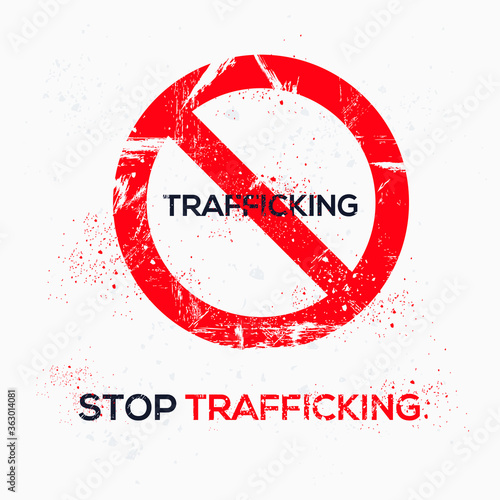 Warning sign (trafficking), vector illustration.