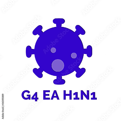 Virus pandemic concept. Abstract illustration. corona virus or covid-19 outbreak and influenza in 2020 (G4 EA H1N1). Computer virus, bacteria, medical, microbiology disease