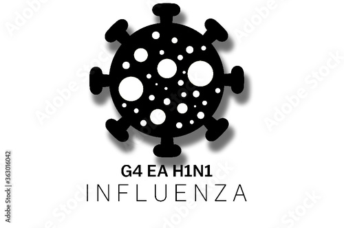 Virus pandemic concept. Abstract illustration. corona virus or covid-19 outbreak and influenza in 2020 (G4 EA H1N1). Computer virus, bacteria, medical, microbiology disease