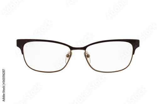 Modern glasses on white.