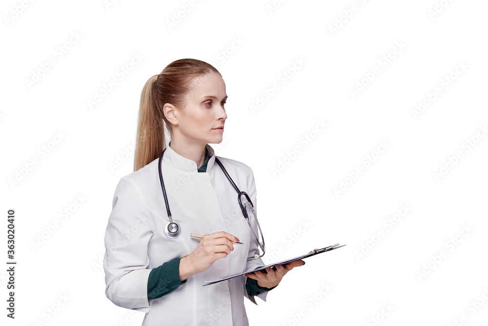 The doctor writes down information and asks the patient what is bothering him.