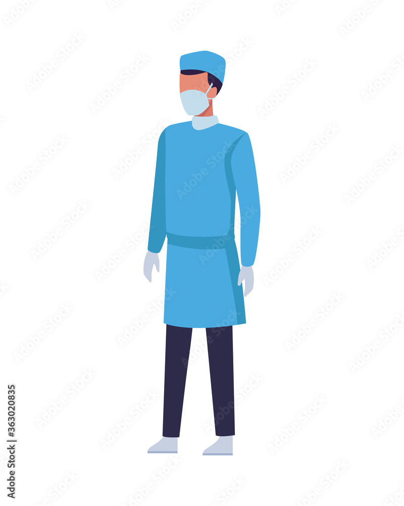 surgeon doctor wearing medical mask character surgeon doctor wearing medical mask character