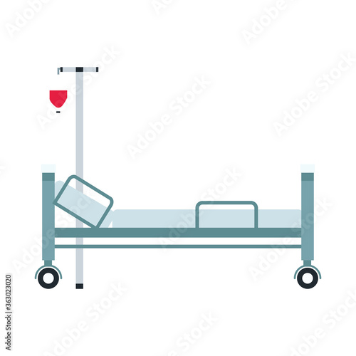 hospital stretcher with blood bag donation scene