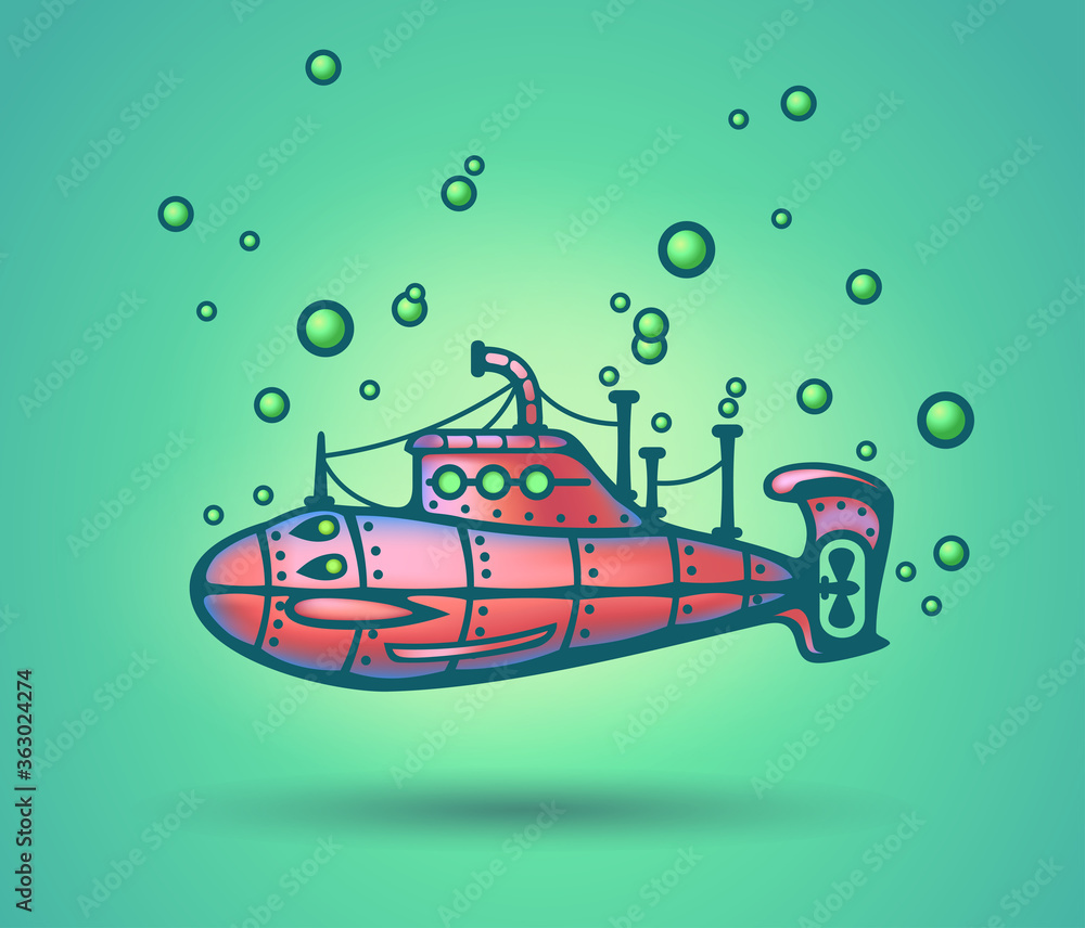 Submarine abstract, stylization, vector Submarine abstract, stylization, vector