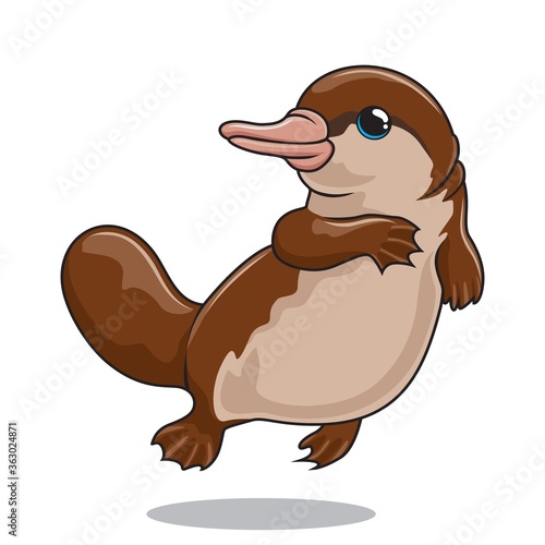 Platypus Cartoon Australian Animals Illustration