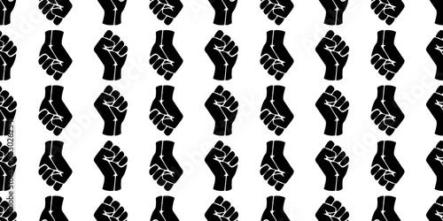 Symbol of the black freedom movement. Black lives matter. Vector pattern with fists.