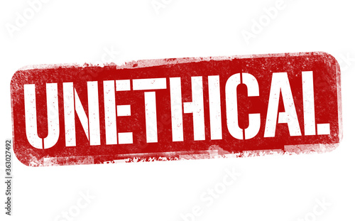 Unethical sign or stamp