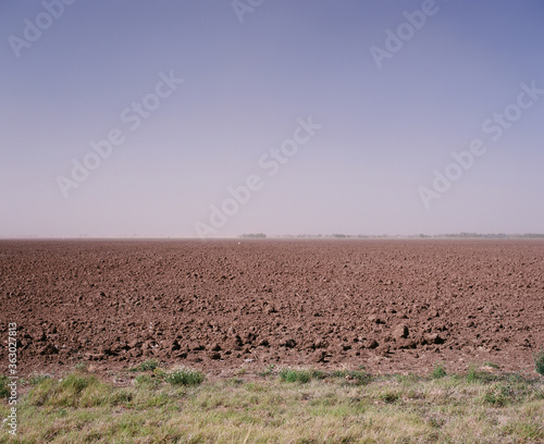 plowed field in autumn