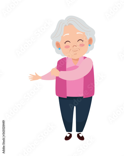 cute happy grandmother avatar character