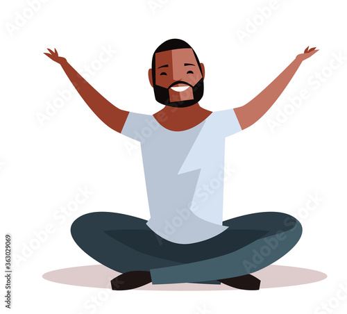 happy man with arms open