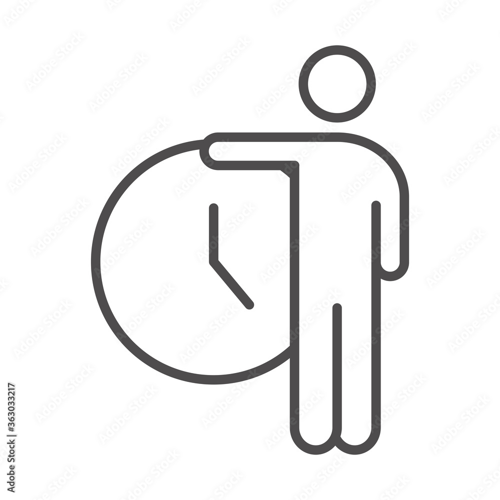 teach school and education character clock time line style icon teach school and education character clock time line style icon