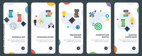 Message app, communication, innovation digital and competition digital.
