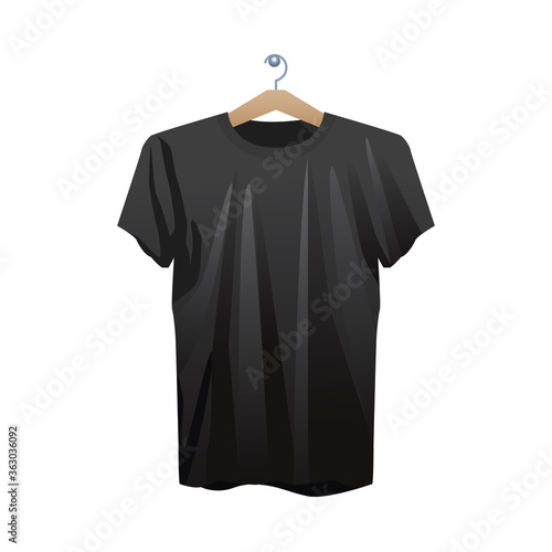 shirt black in clothespin isolated icon