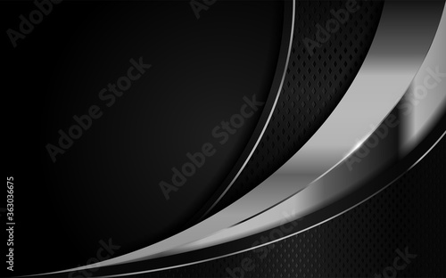 Creative luxury black and silver lines background design. Graphic design template. photo