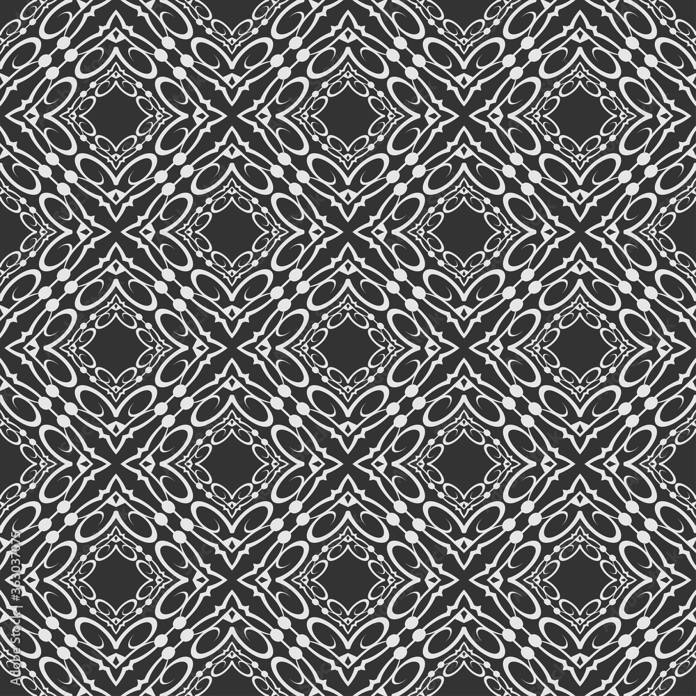 Black and white abstract background. Seamless pattern for fabric, tile, interior design or wallpaper. Vector background image Black and white abstract background. Seamless pattern for fabric, tile, interior design or wallpaper. Vector background image