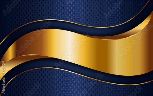 Creative luxury navy blue and golden lines background design.
