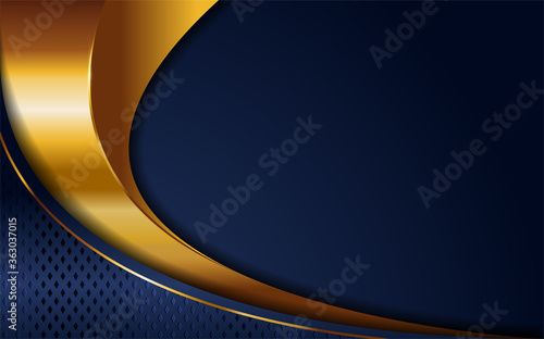 Creative luxury navy blue and golden lines background design.