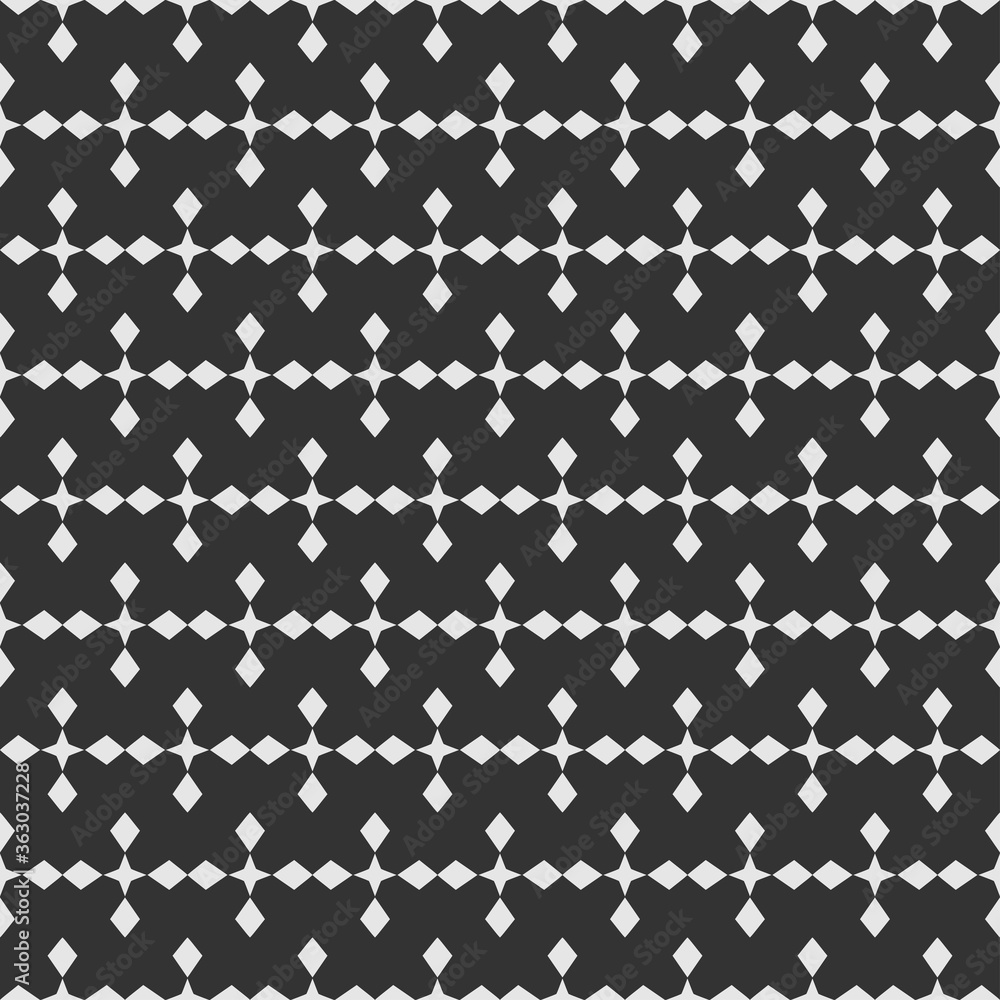 Simple black and white geometric pattern for fabric, tile, interior design or wallpaper. Vector background