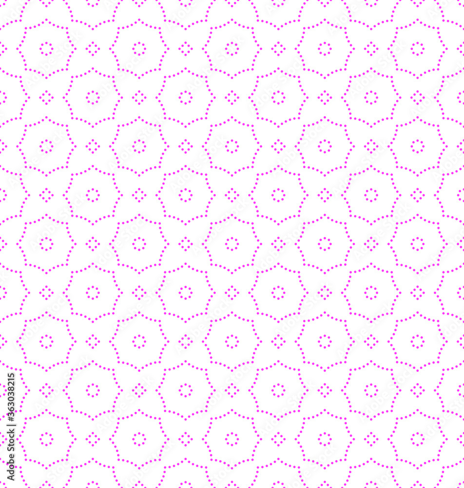 Dotted line hexagonal molecular seamless repeat pattern background