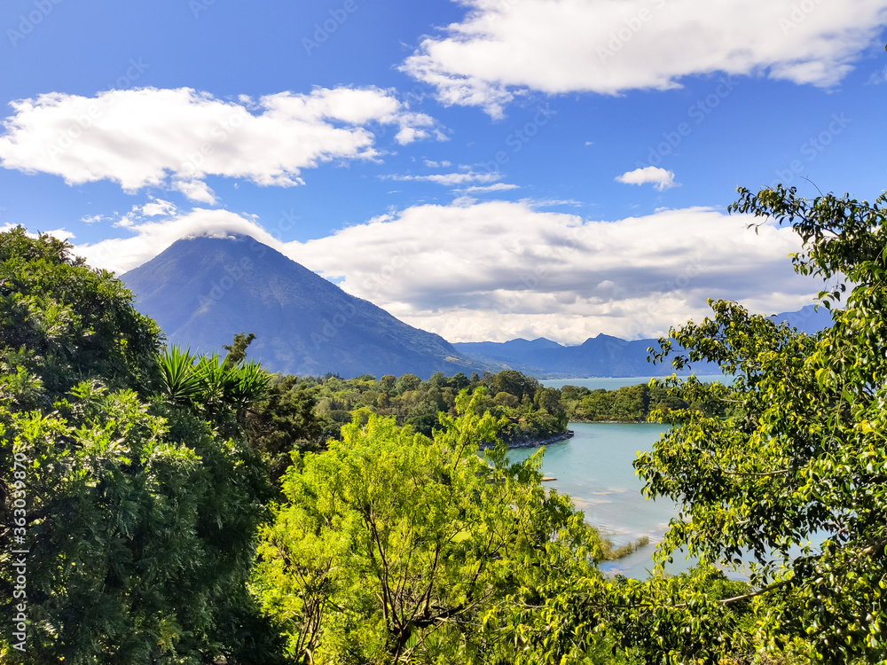 volcano in laka Atitlan in Guatemala volcano in laka Atitlan in Guatemala