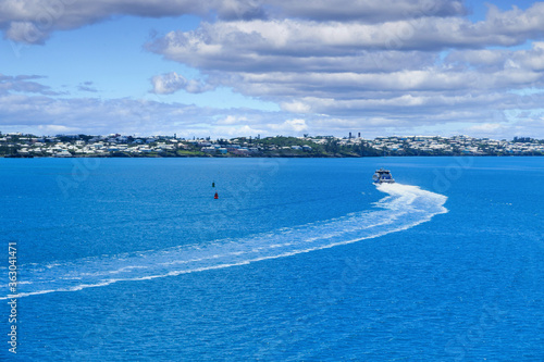 Ferry Curving Toward Coast of Bermuda © dbvirago