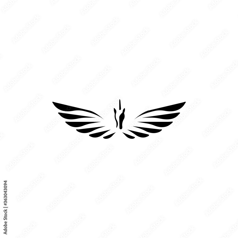 pegasus horse logo in black on white background. pegasus horse logo in black on white background.