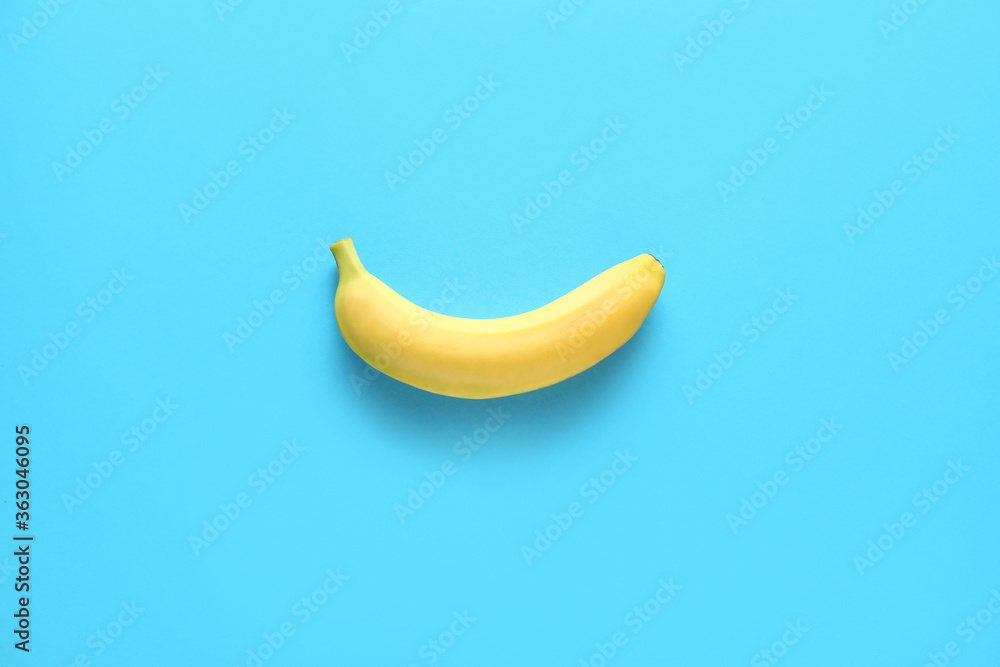 Ripe banana on color background Ripe banana on color background