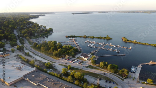 Aerial View of a Harbourfront during calm summer weather