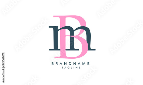 Alphabet letters Initials Monogram logo BM, MB, B and M photo