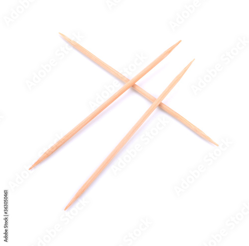 illustration Wooden Toothpicks isolated on white background, Bamboo Toothpick small sharp, Realistic Toothpicks wood (vector)