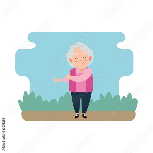 cute happy grandmother avatar character