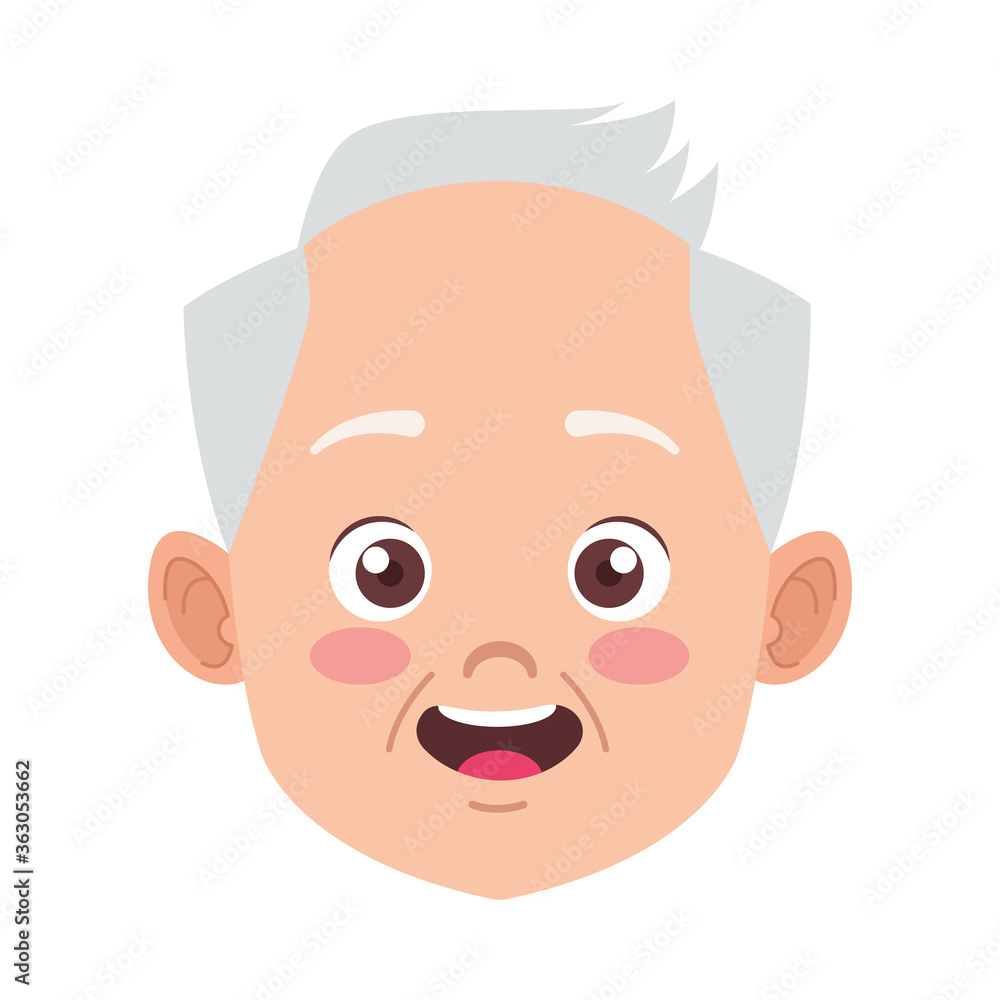 happy old grandfather avatar character happy old grandfather avatar character