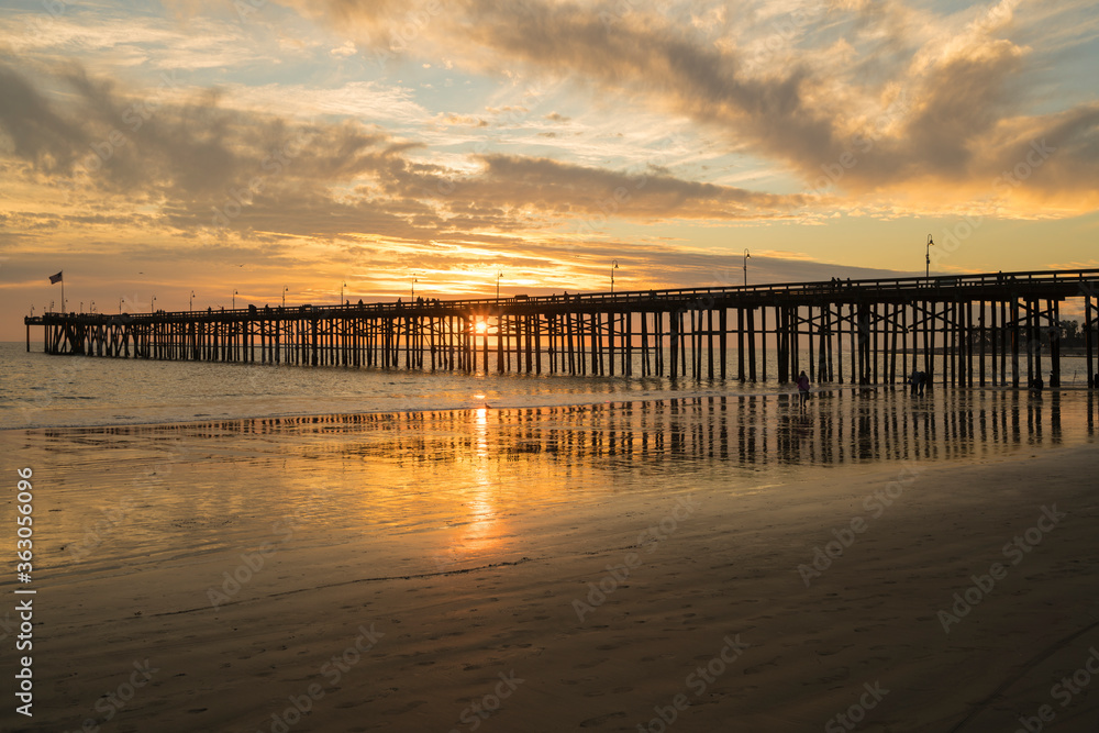 sunset at the California pier