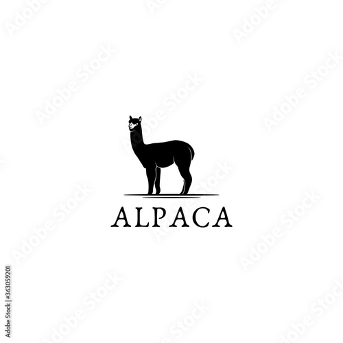 logo alpaca silhouette vector ,,,