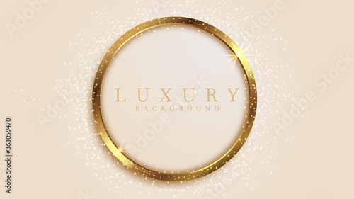 Luxury background with golden circle lines. vector illustration.
