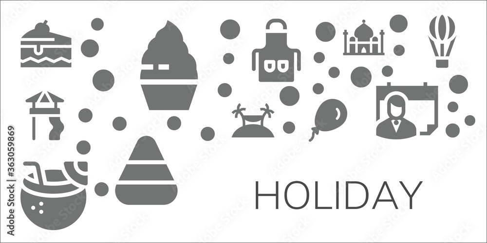 Modern Simple Set of holiday Vector filled Icons